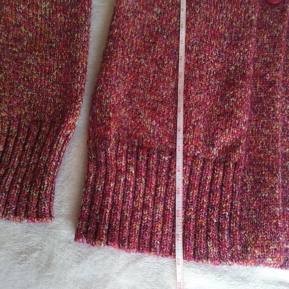 Vintage Knit Collared Cardigan with One Button Verigated Wool size S/M - Picture 7 of 11